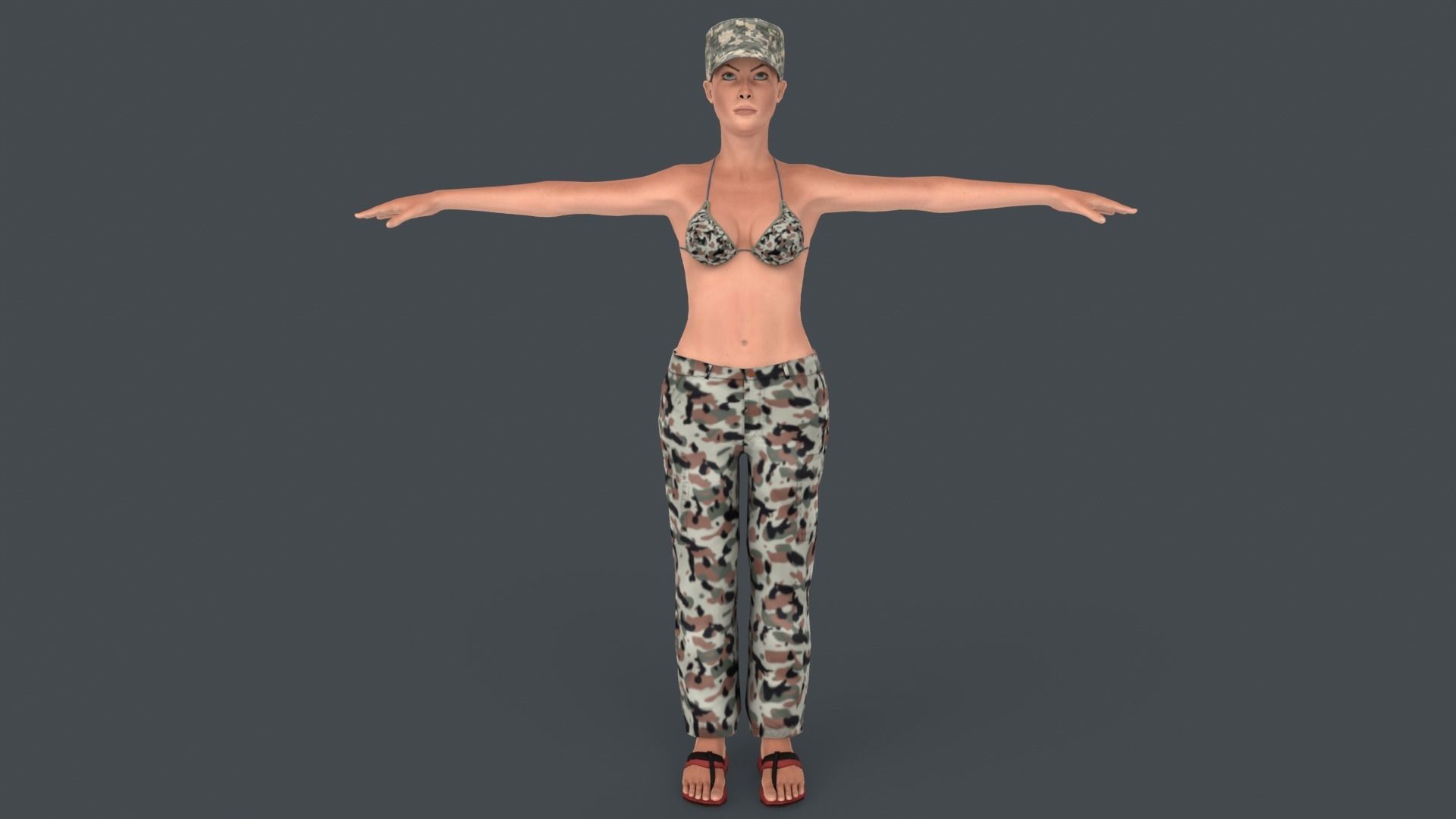 Commander Anita Character Low-poly 3D model_1