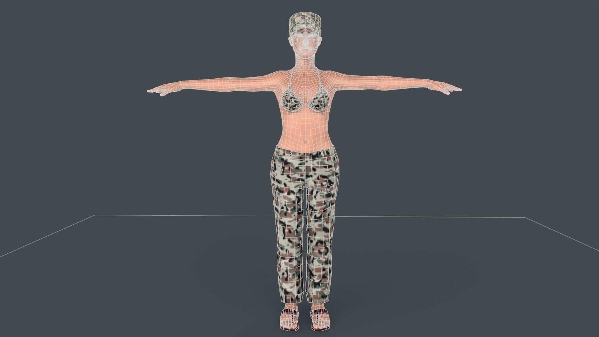 Commander Anita Character Low-poly 3D model_10