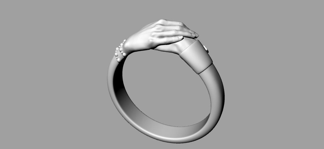 ring with hands  3D print model_1