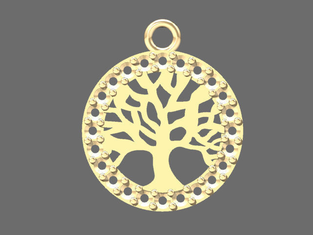 Tree of LifePendant stone-studded 3D print model_2