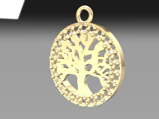 Tree of LifePendant stone-studded 3D print model_1