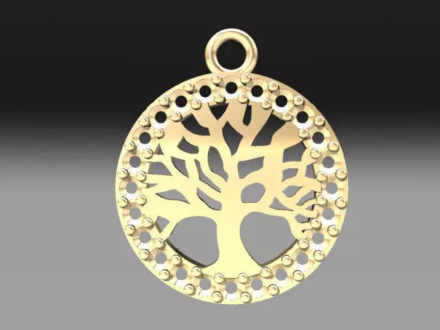 Tree of LifePendant stone-studded 3D print model_0