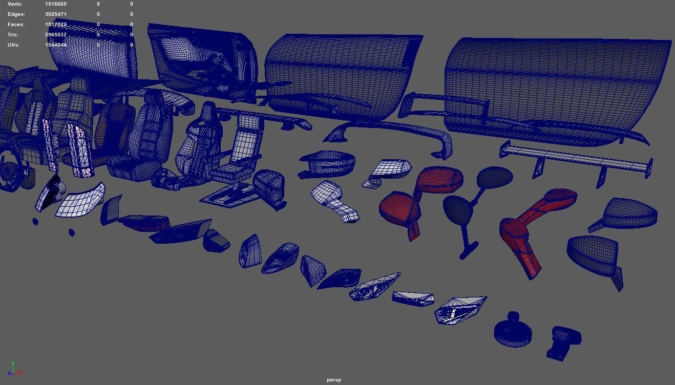 Car Parts Pack Low-poly 3D model_15