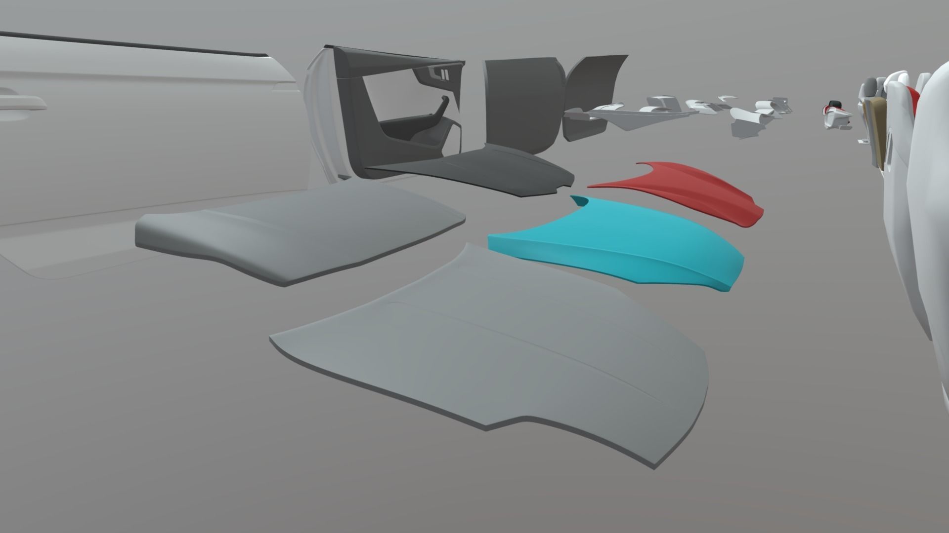 Car Parts Pack Low-poly 3D model_8