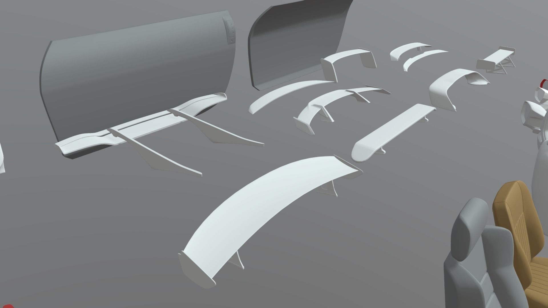 Car Parts Pack Low-poly 3D model_11