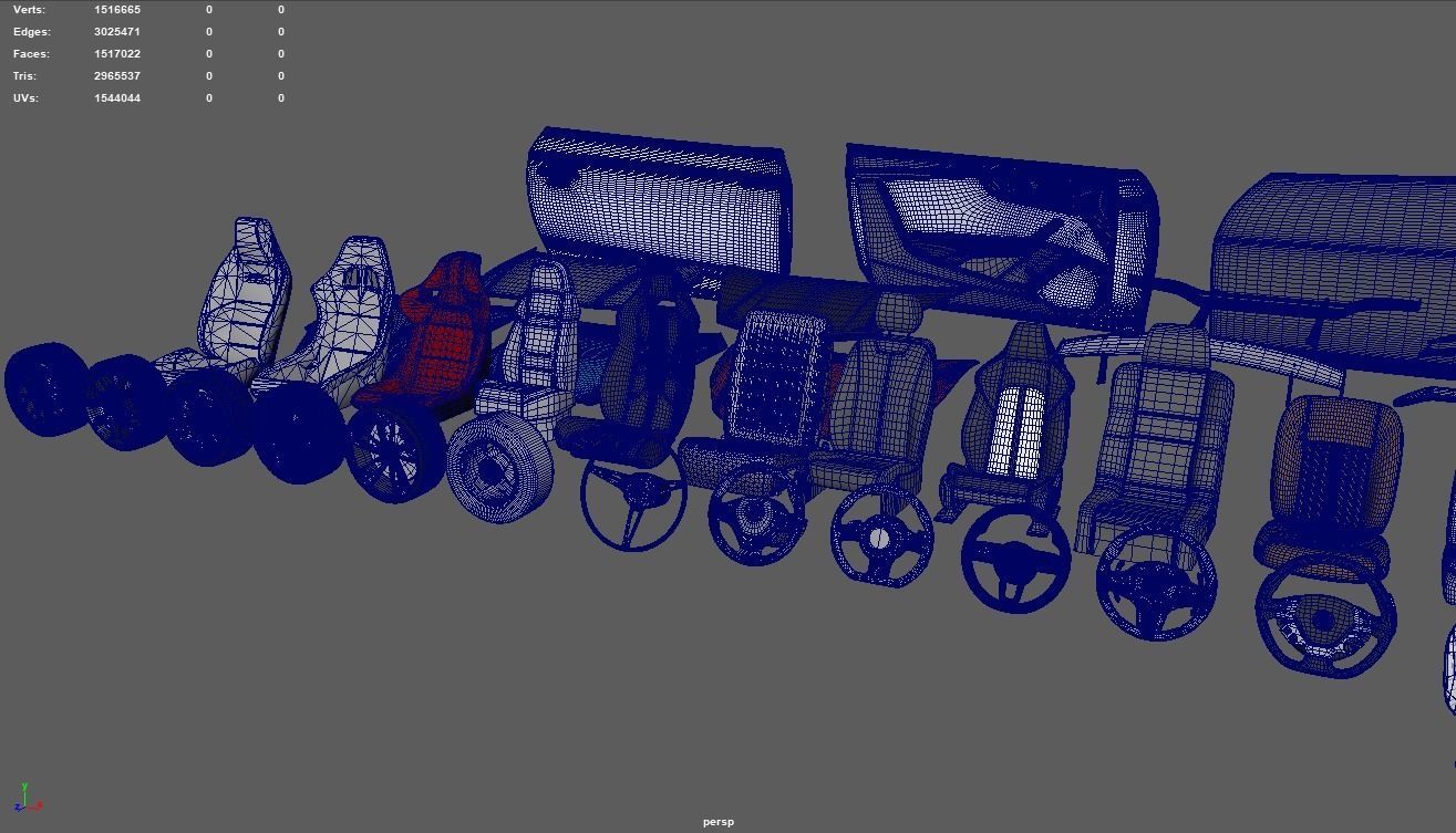 Car Parts Pack Low-poly 3D model_14