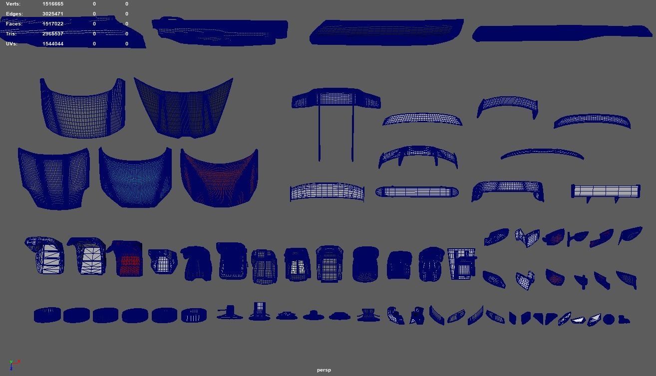 Car Parts Pack Low-poly 3D model_16