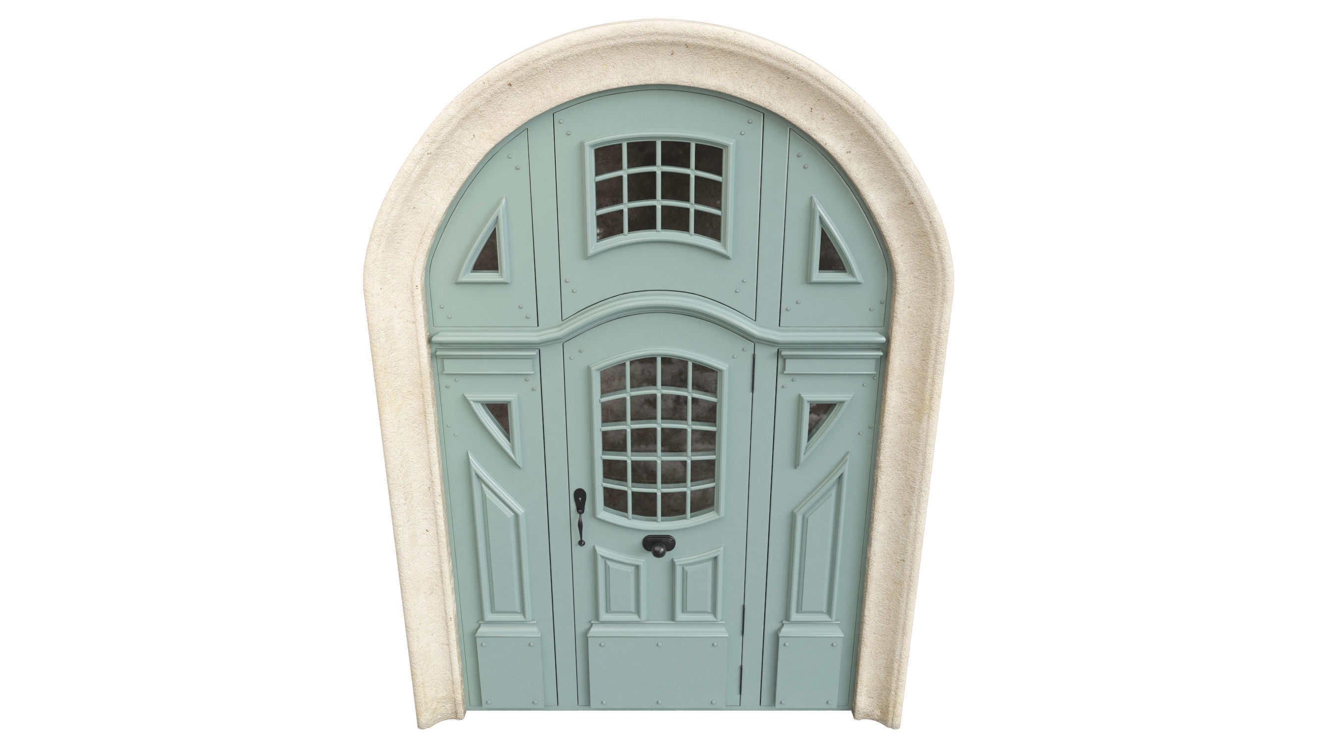 Entrance classic door 83 3D model_3