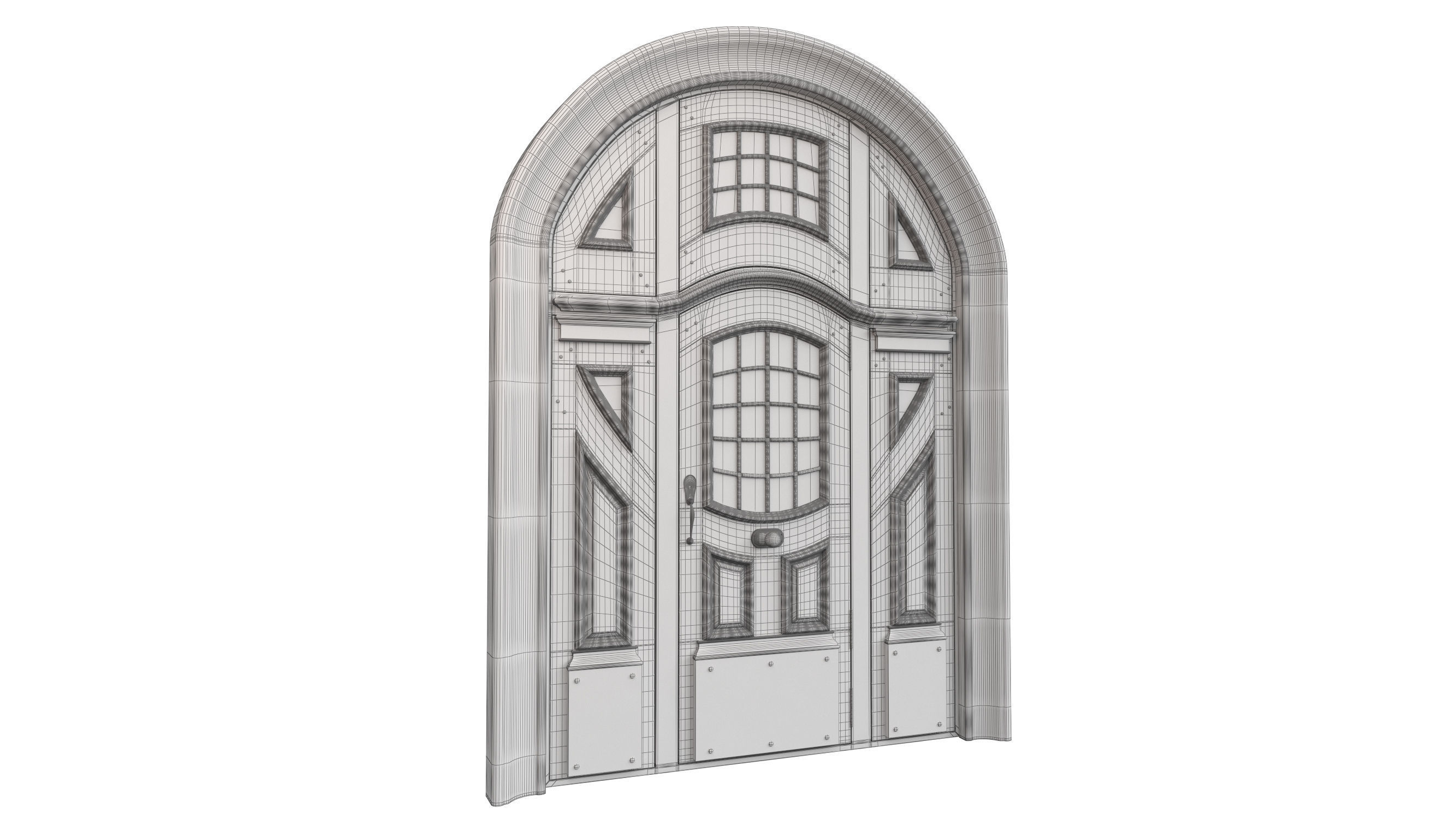 Entrance classic door 83 3D model_10