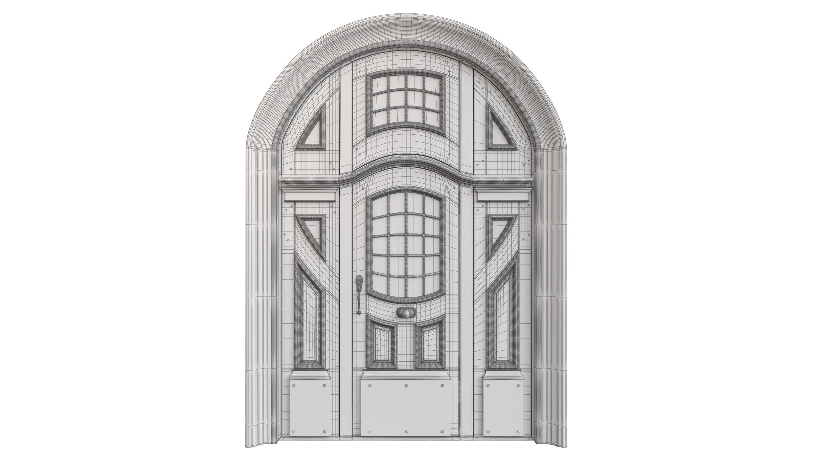 Entrance classic door 83 3D model_9