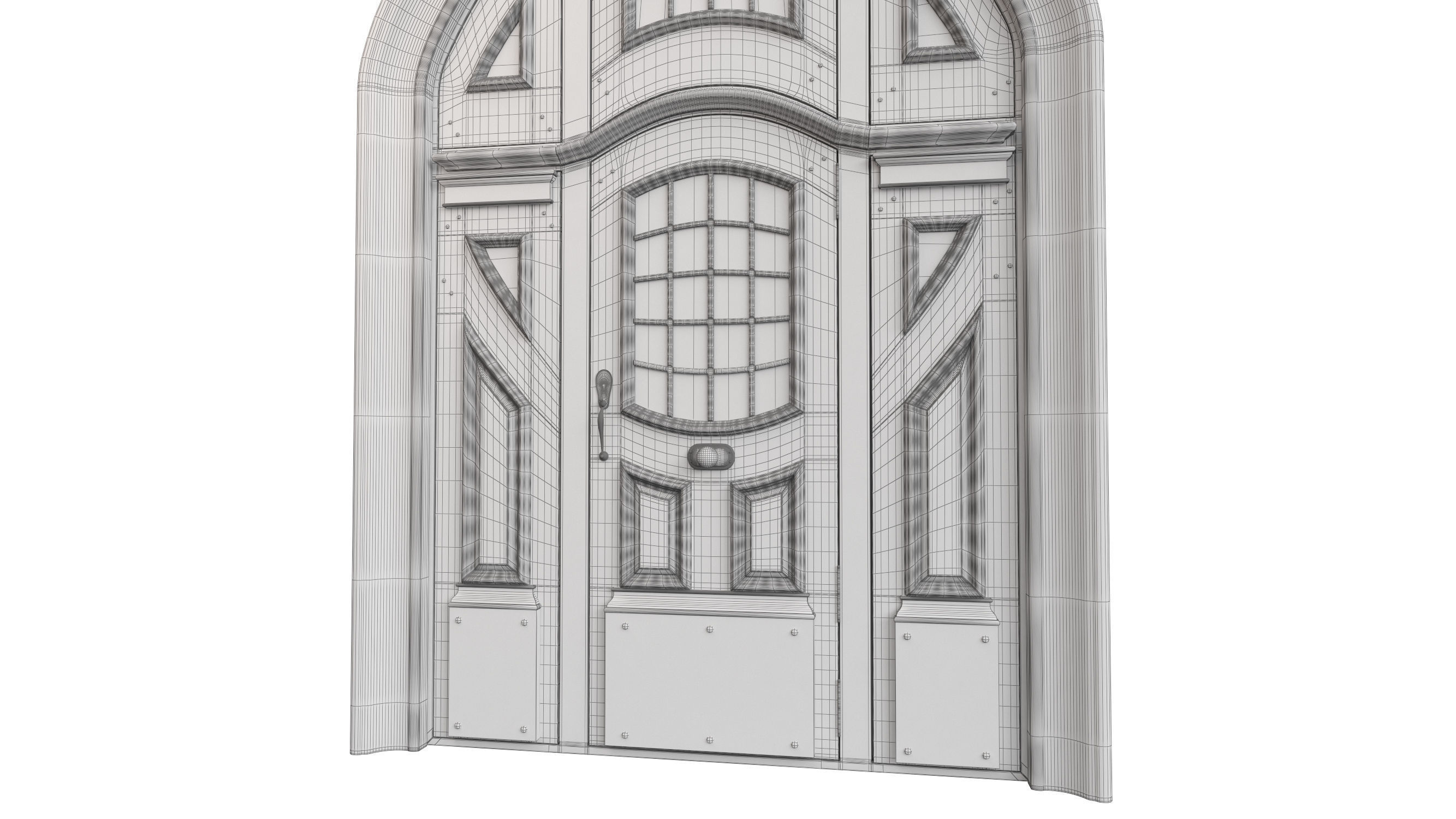 Entrance classic door 83 3D model_7