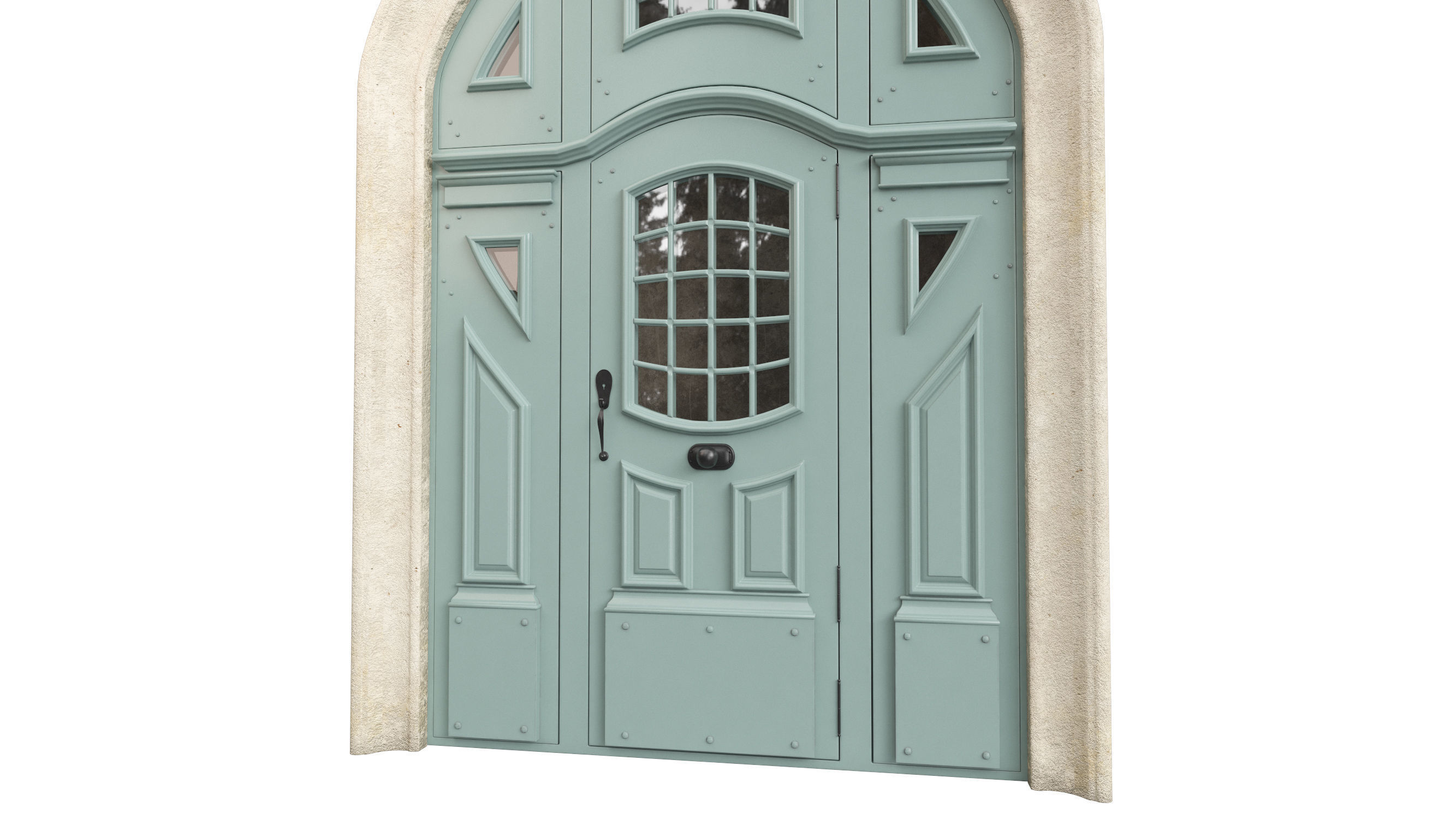 Entrance classic door 83 3D model_2