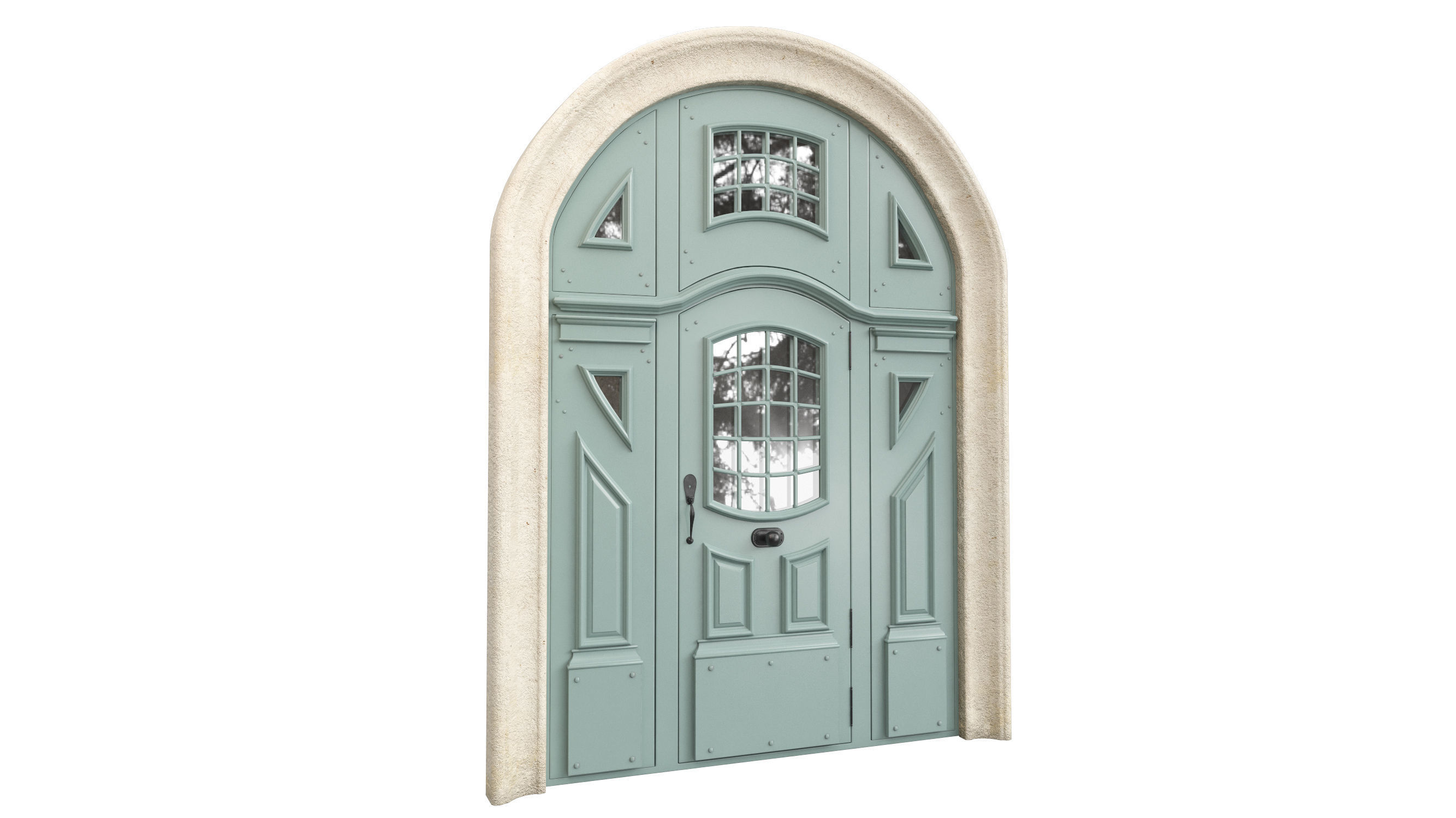 Entrance classic door 83 3D model_4