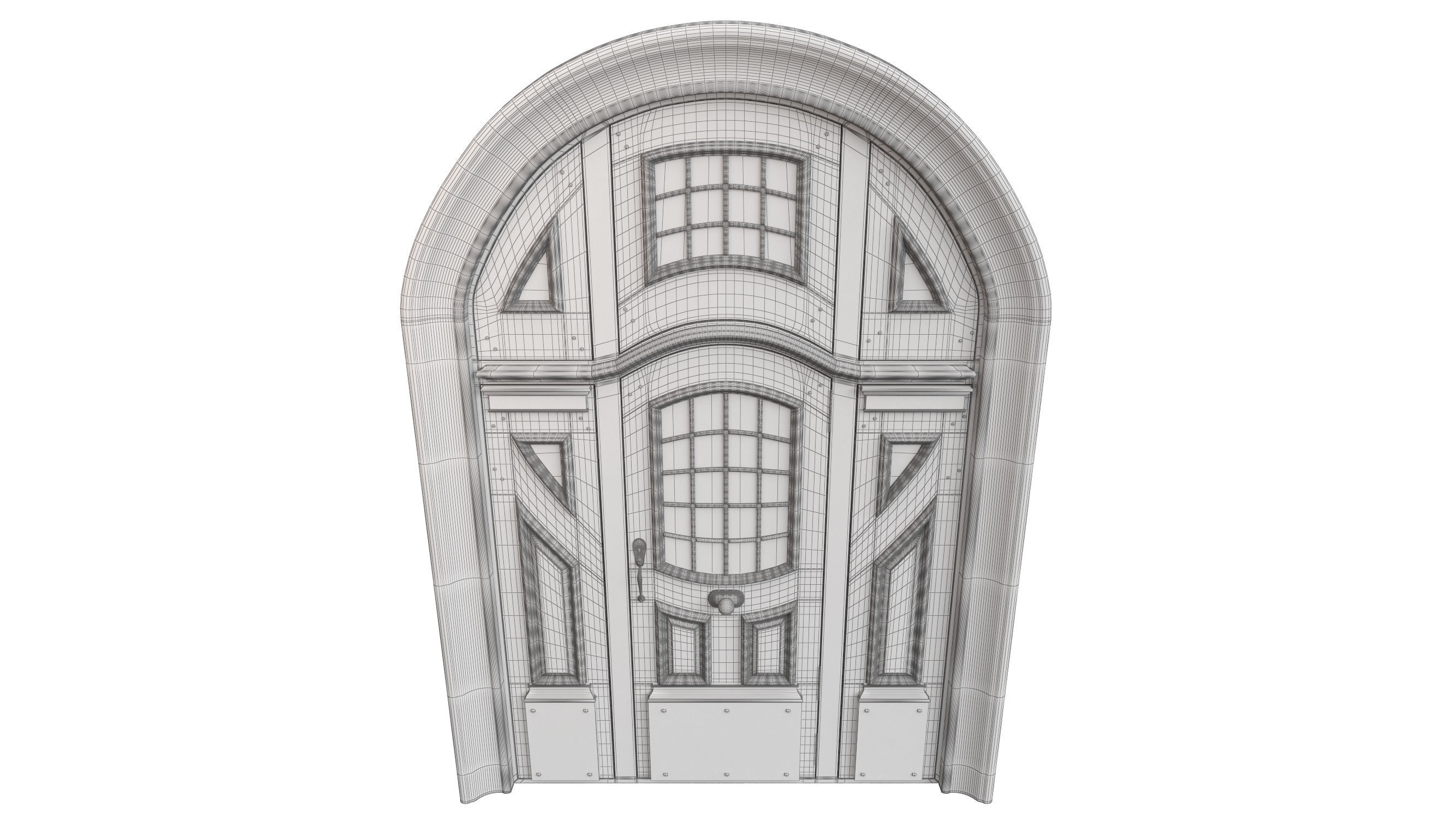 Entrance classic door 83 3D model_6