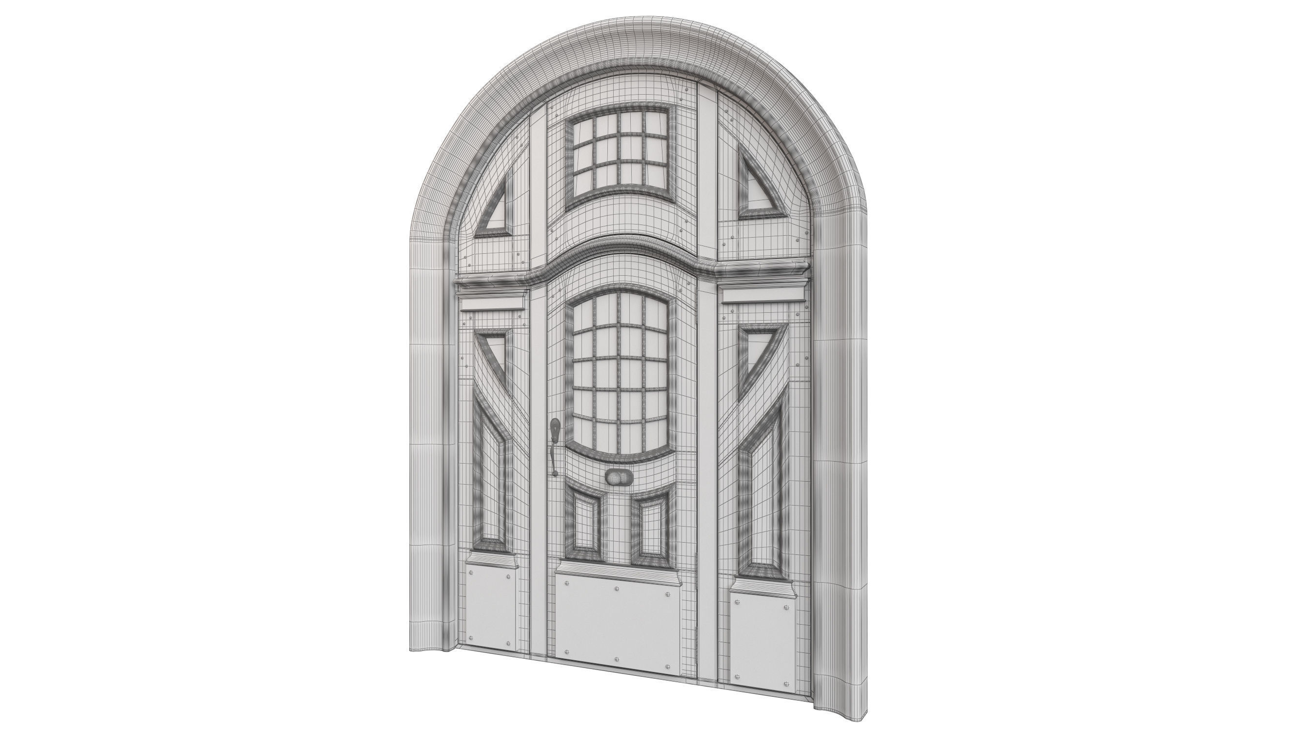Entrance classic door 83 3D model_11