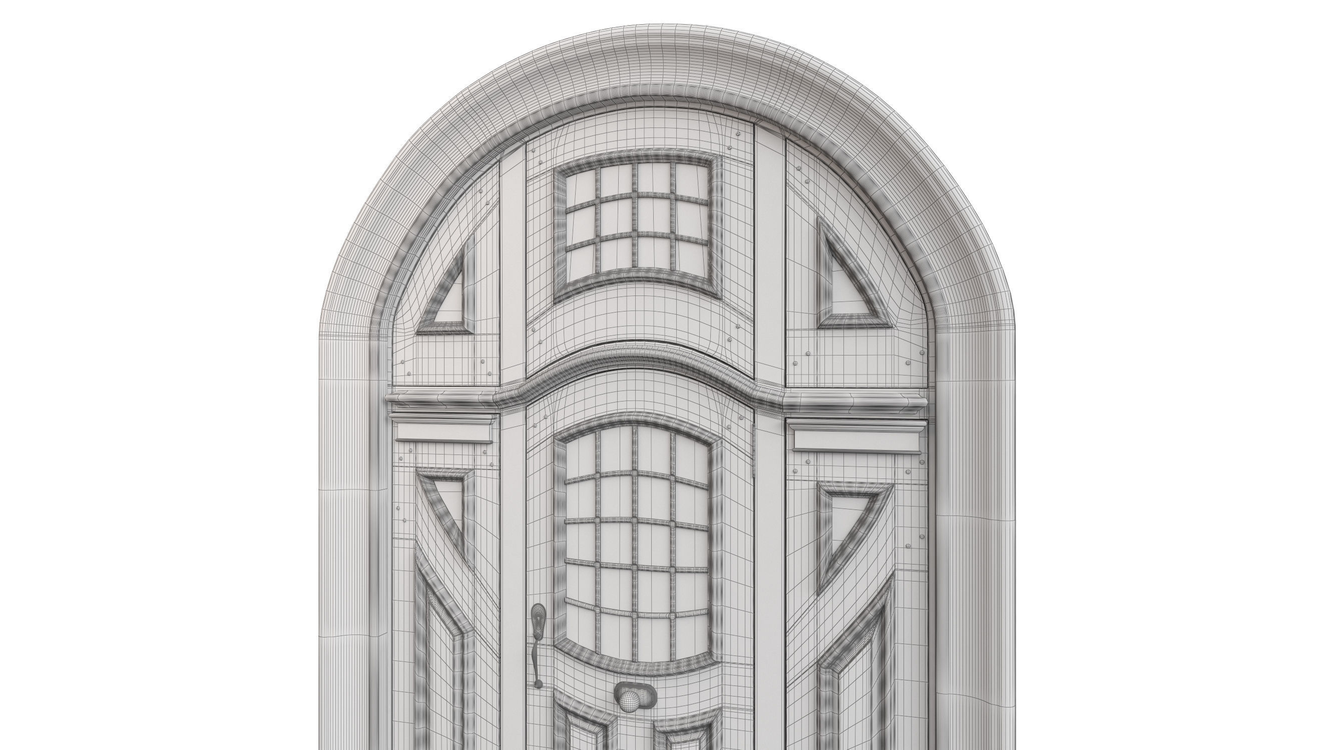 Entrance classic door 83 3D model_8