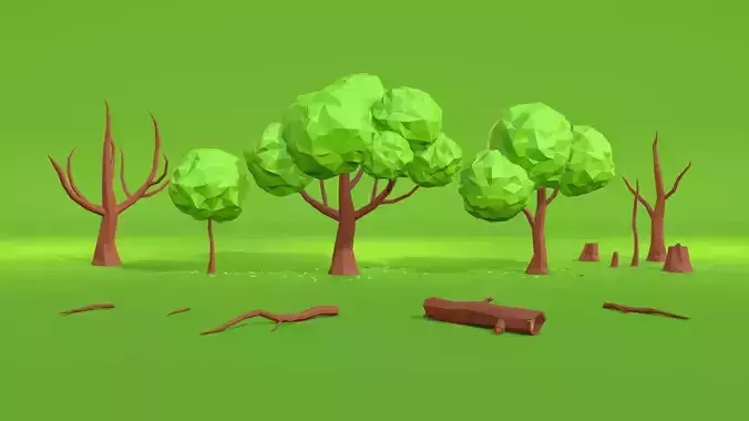 TREE PACK Free low-poly 3D model