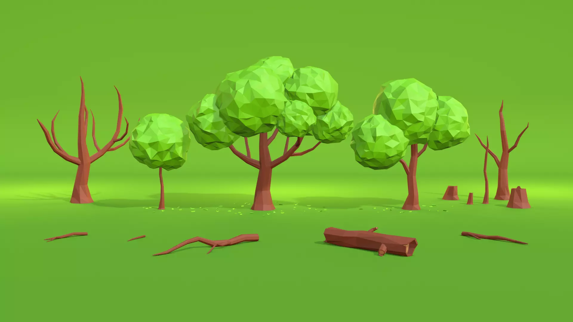 TREE PACK Free low-poly 3D model_0