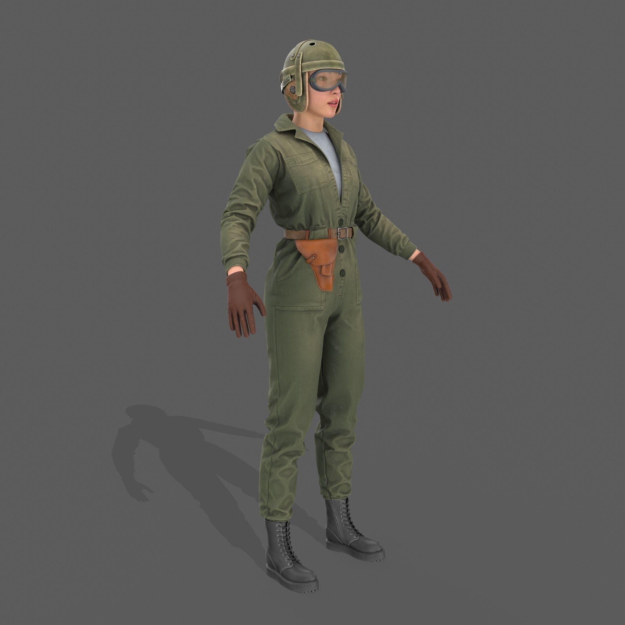 Pilot Model Textures 3D model Female Pilot VR / AR / low-poly | CGTrader