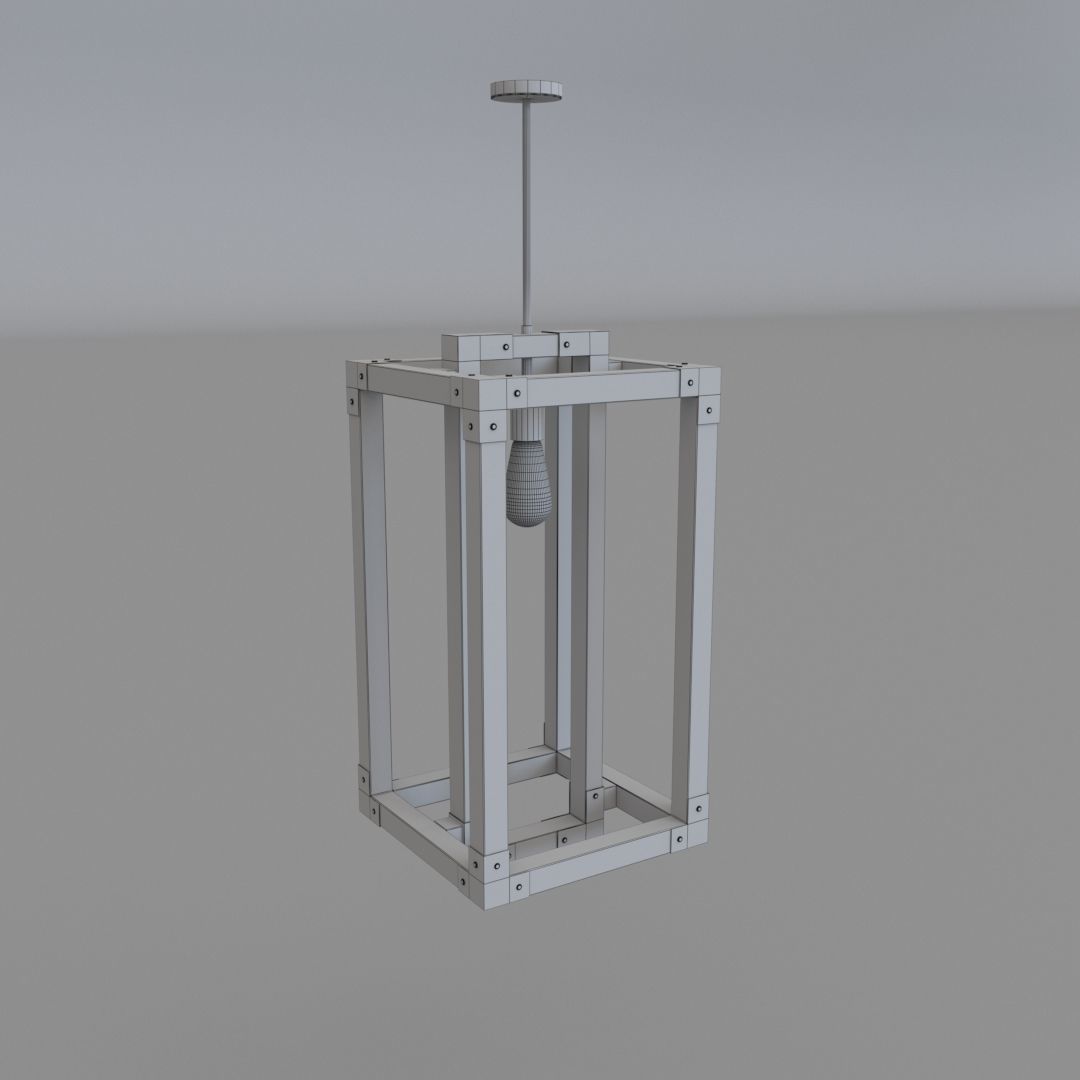 Wooden Chandelier 3D model_5