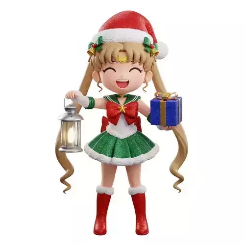Sailor Moon Chibi Christmas Edition Figurine 3D Model STL 3D print model