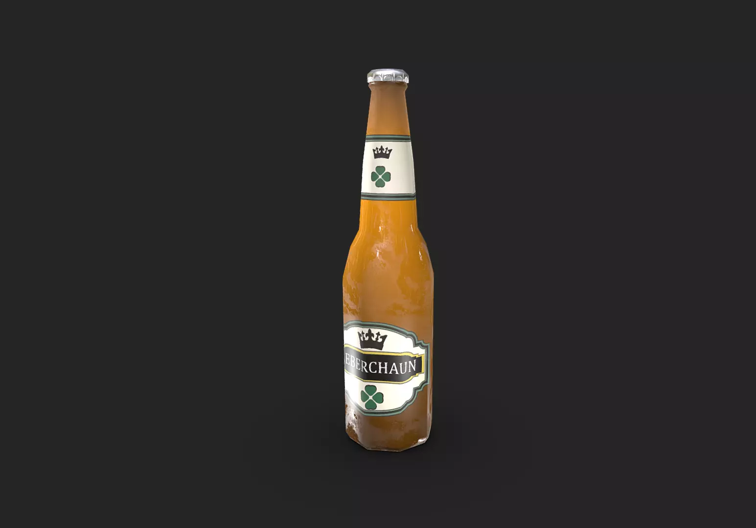 Low-poly Beer bottle Low-poly 3D model_0