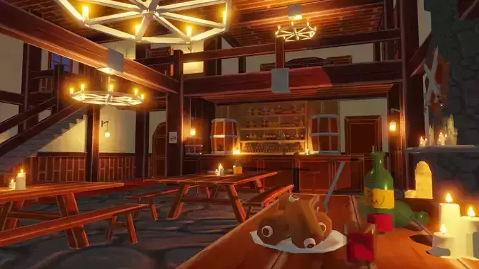 Medieval Tabern Assets pack Low-poly 3D model