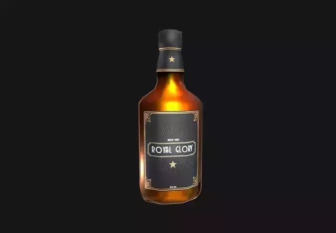 Low-poly Whisky bottle