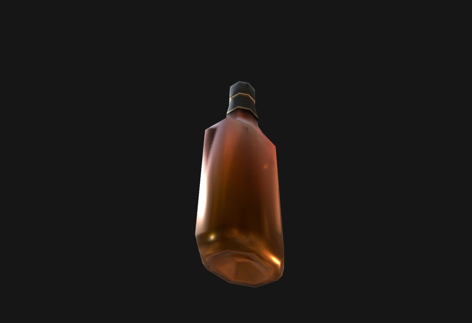 Low-poly Whisky bottle Low-poly 3D model_1