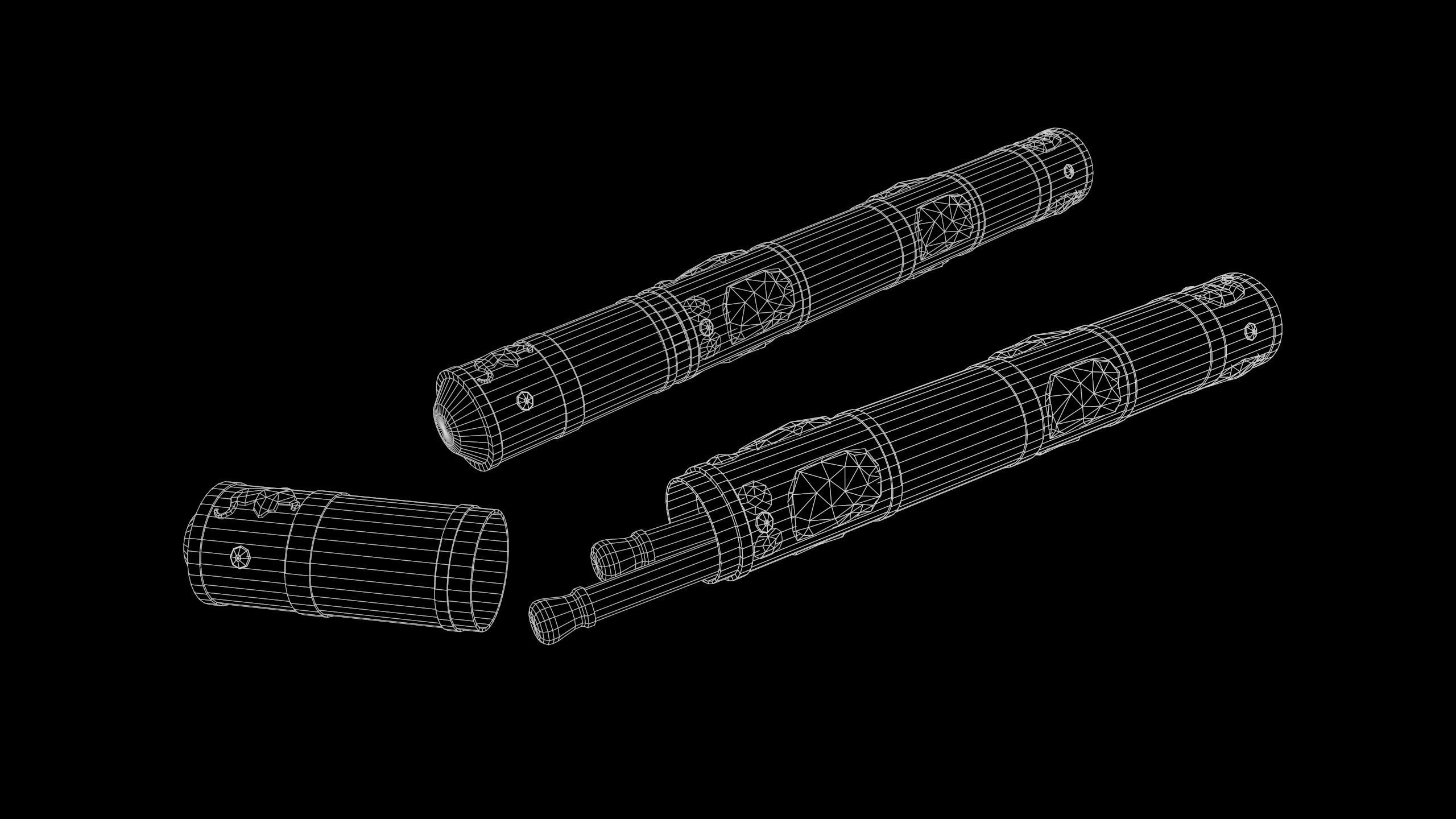 3D Antique Chinese Scroll Holder Low-poly 3D model_6