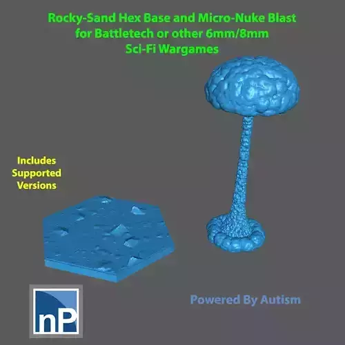 Battletech textured base and micro-nuke blast