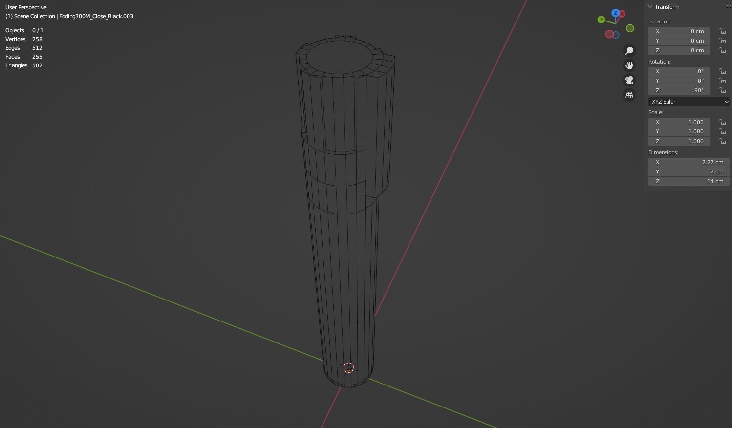 Edding 300 Marker Free low-poly 3D model_5