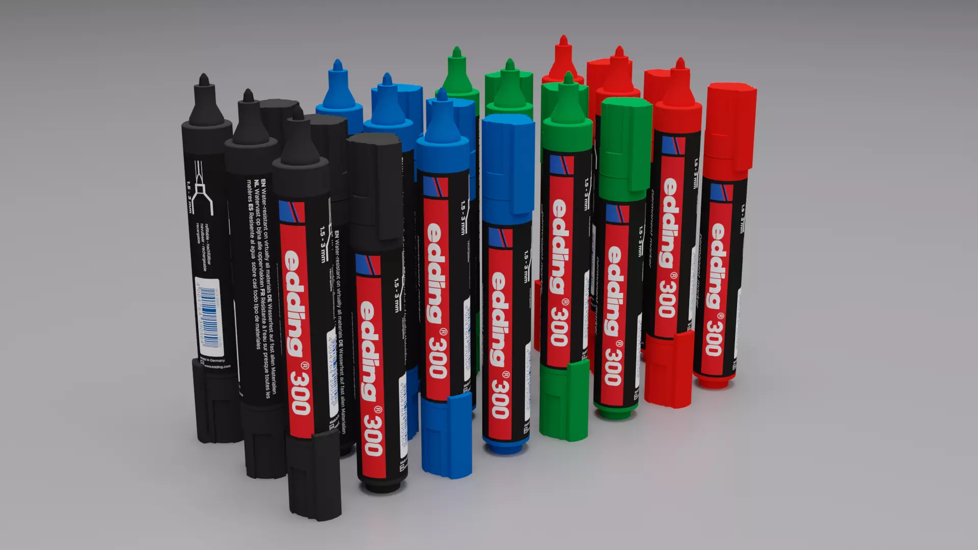 Edding 300 Marker Free low-poly 3D model_0