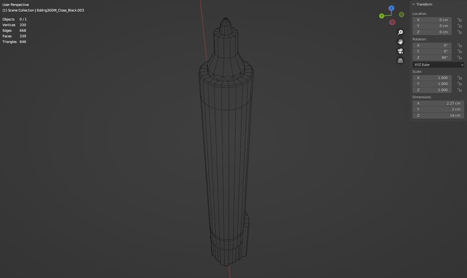 Edding 300 Marker Free low-poly 3D model_7