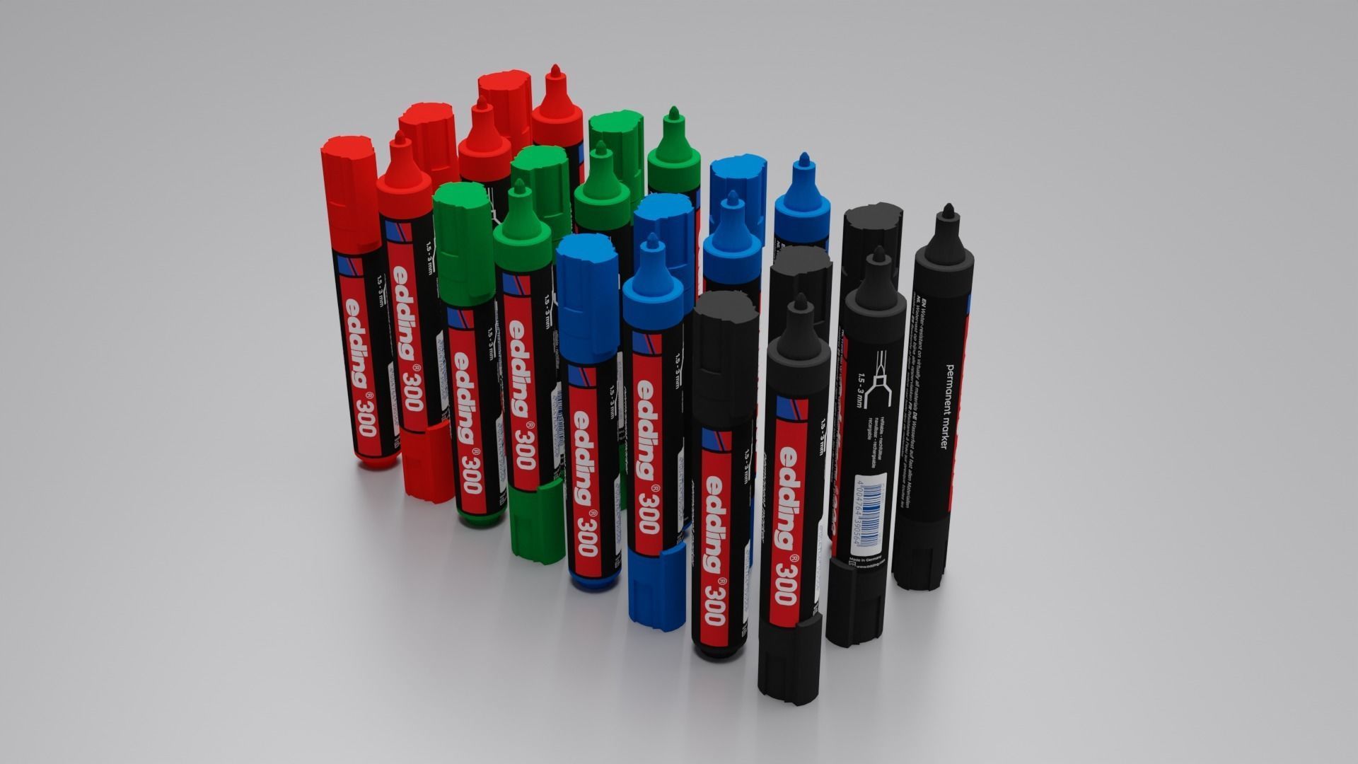 Edding 300 Marker Free low-poly 3D model_3