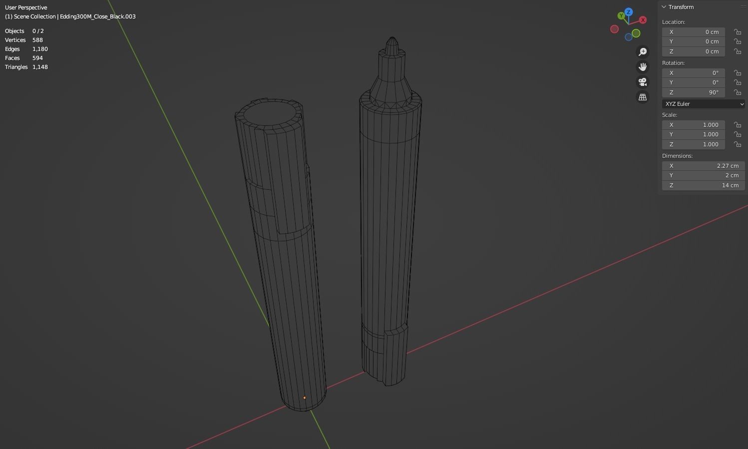 Edding 300 Marker Free low-poly 3D model_8