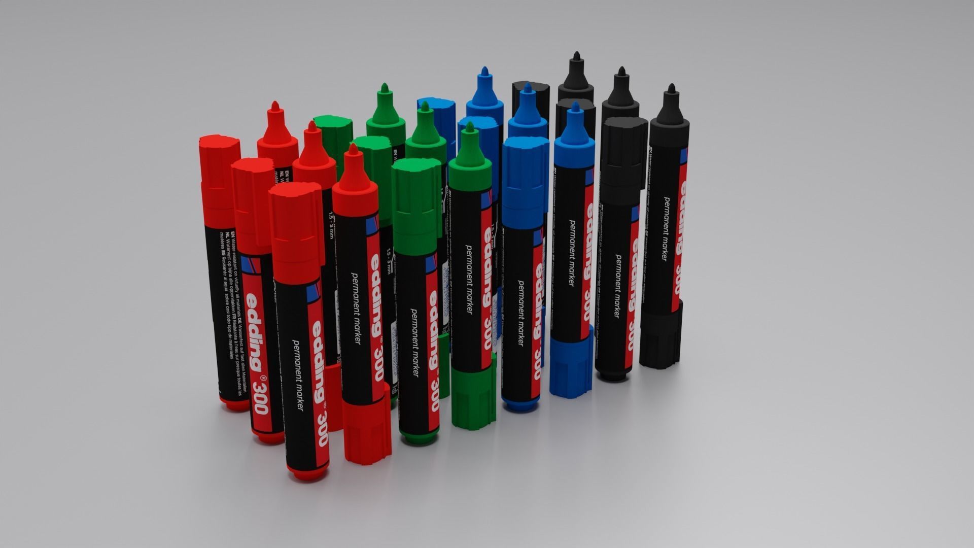 Edding 300 Marker Free low-poly 3D model_2
