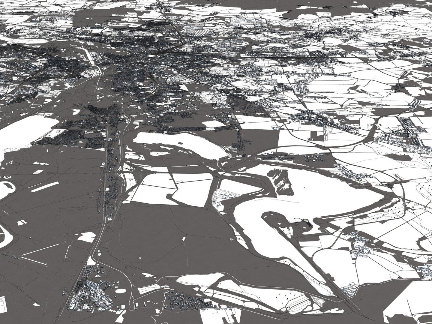 Leipzig Germany 50x50km 3D City Map 3D model_25