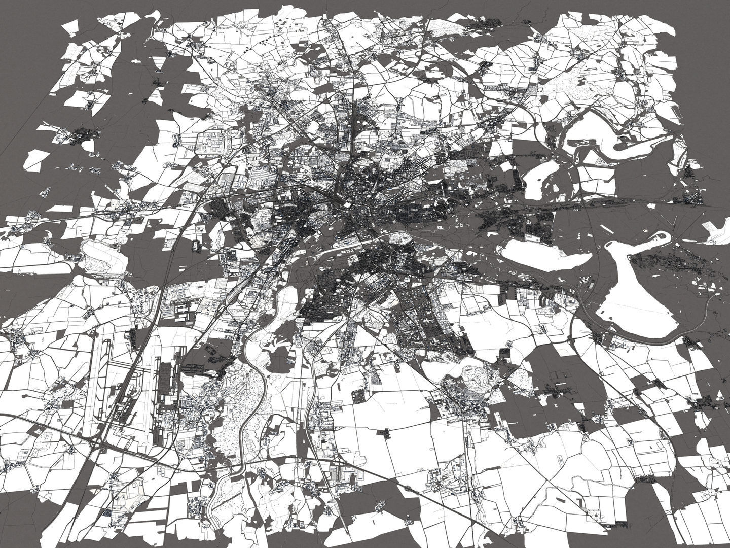 Leipzig Germany 50x50km 3D City Map 3D model_19