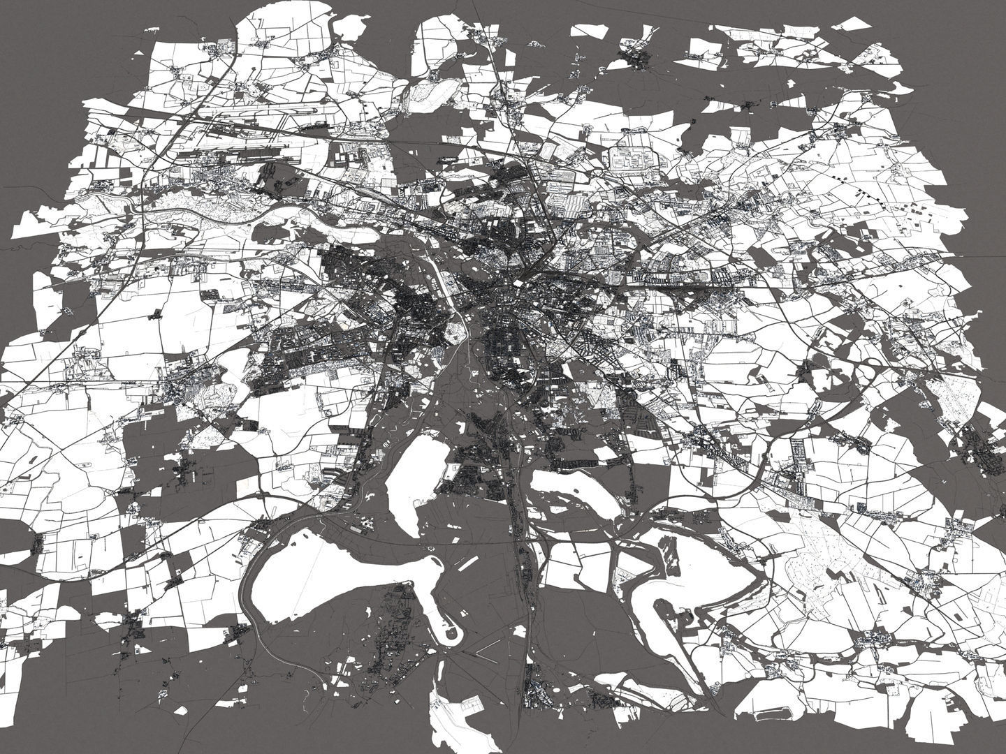 Leipzig Germany 50x50km 3D City Map 3D model_18