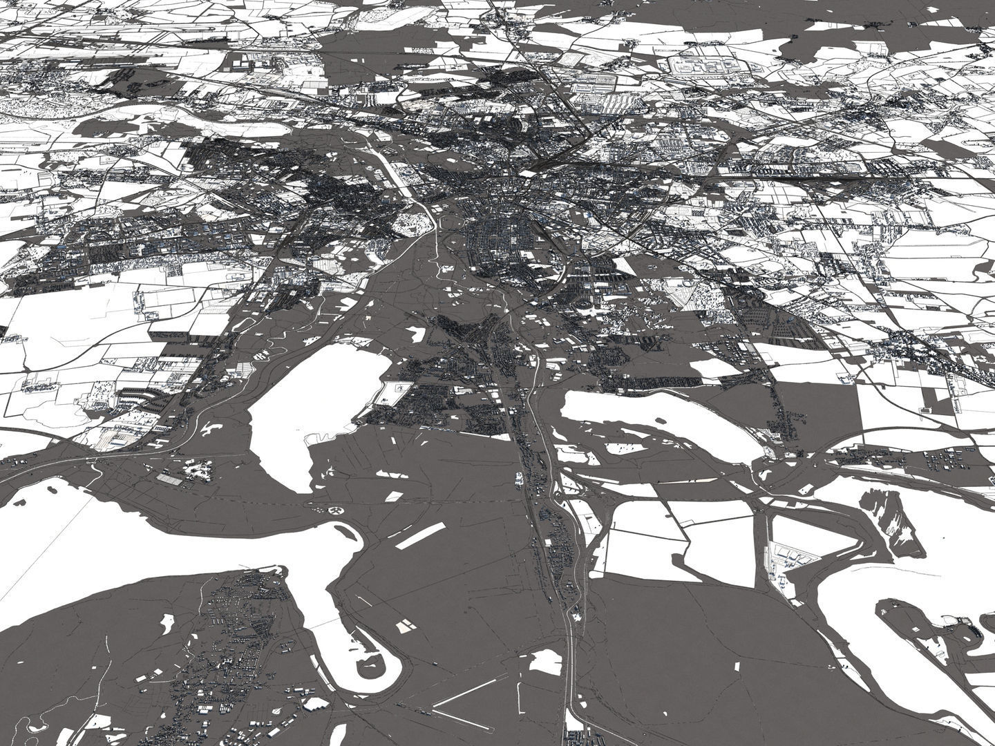 Leipzig Germany 50x50km 3D City Map 3D model_17