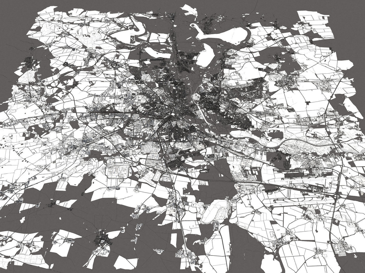 Leipzig Germany 50x50km 3D City Map 3D model_20