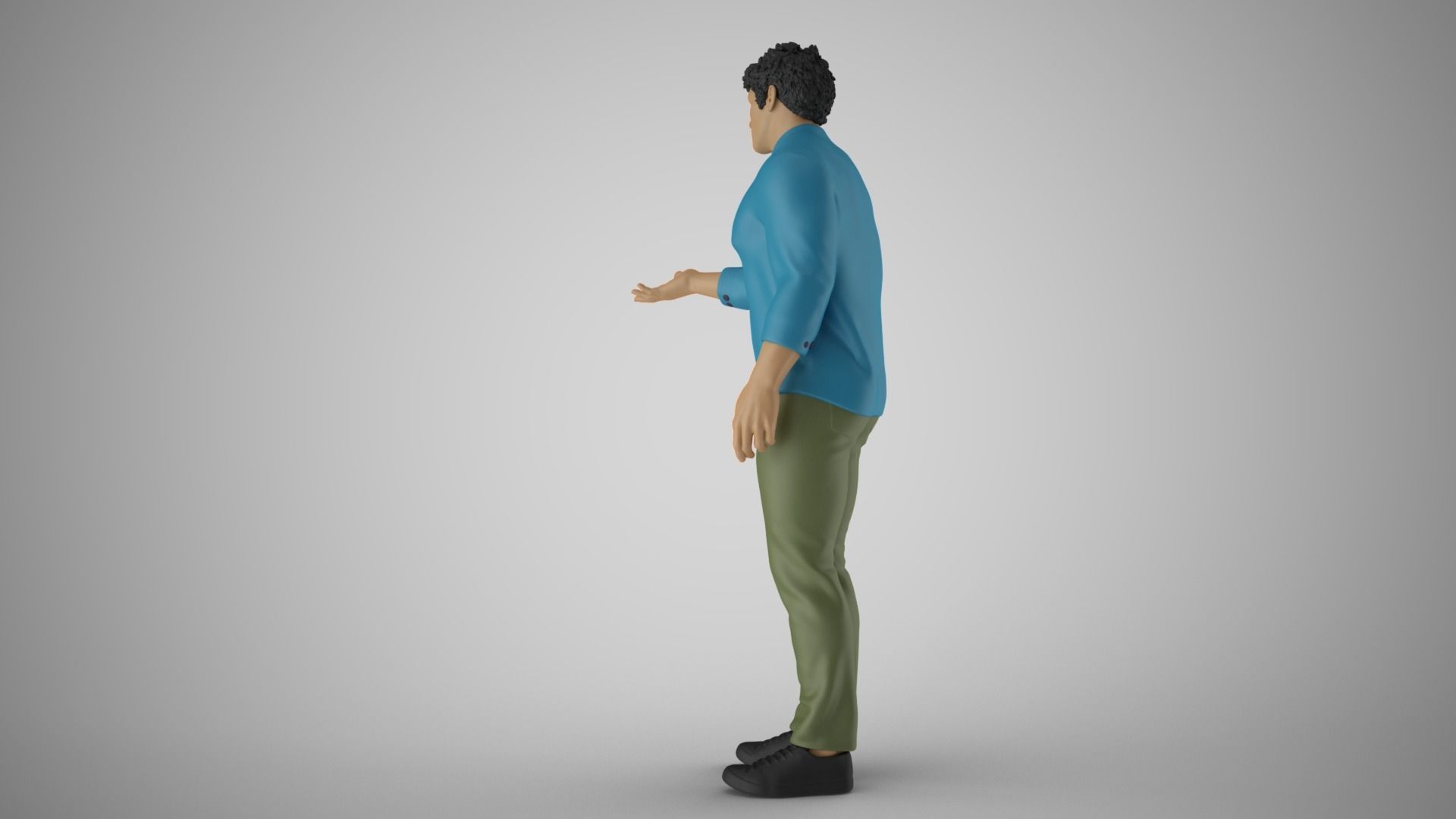 Man Extend his Hand  3D print model_8
