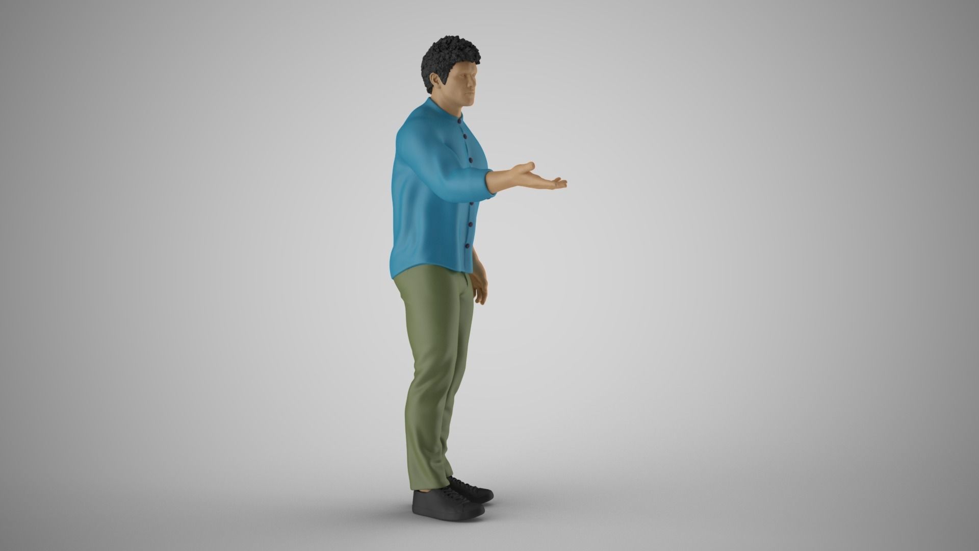 Man Extend his Hand  3D print model_4