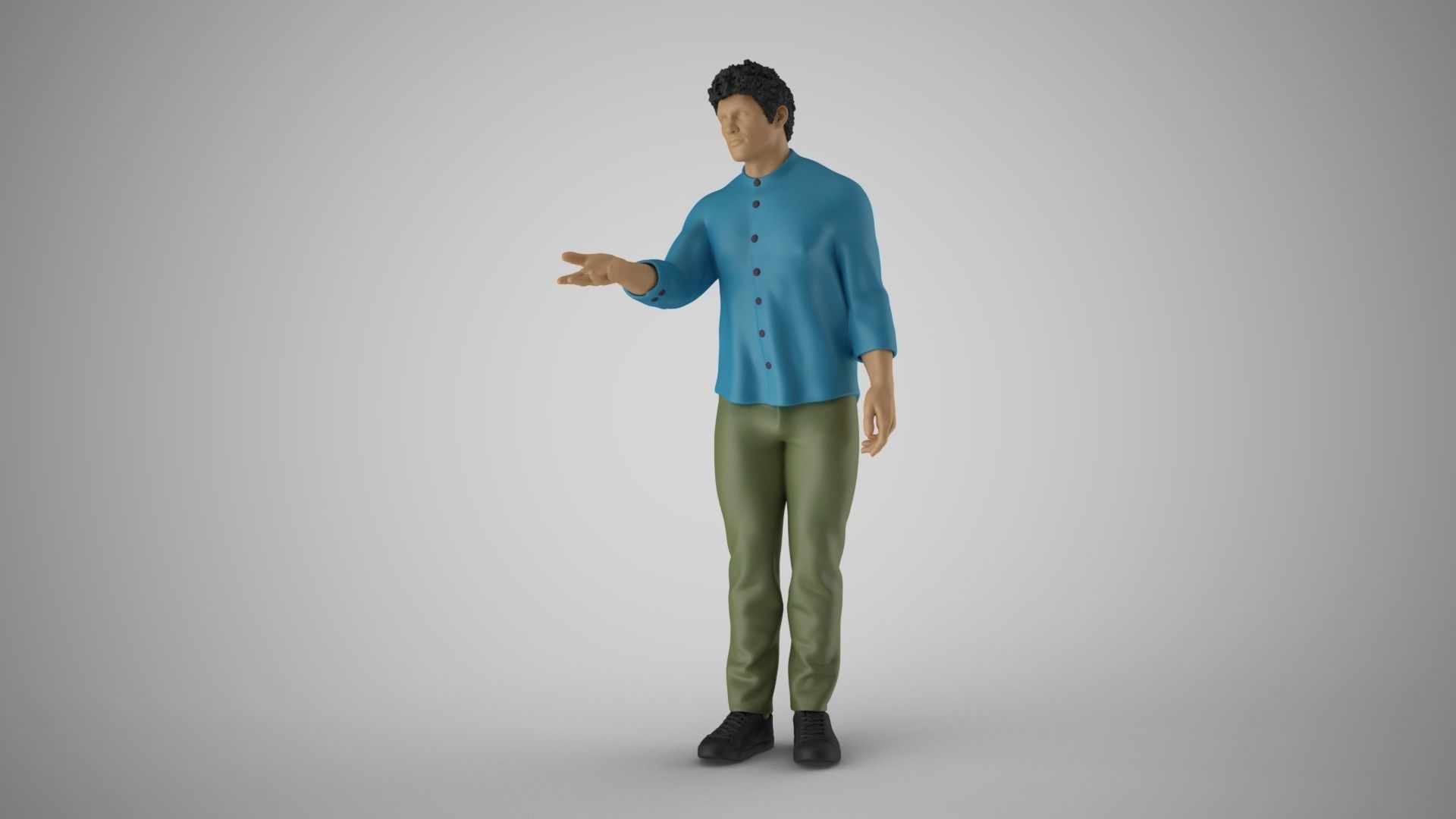 Man Extend his Hand  3D print model_10