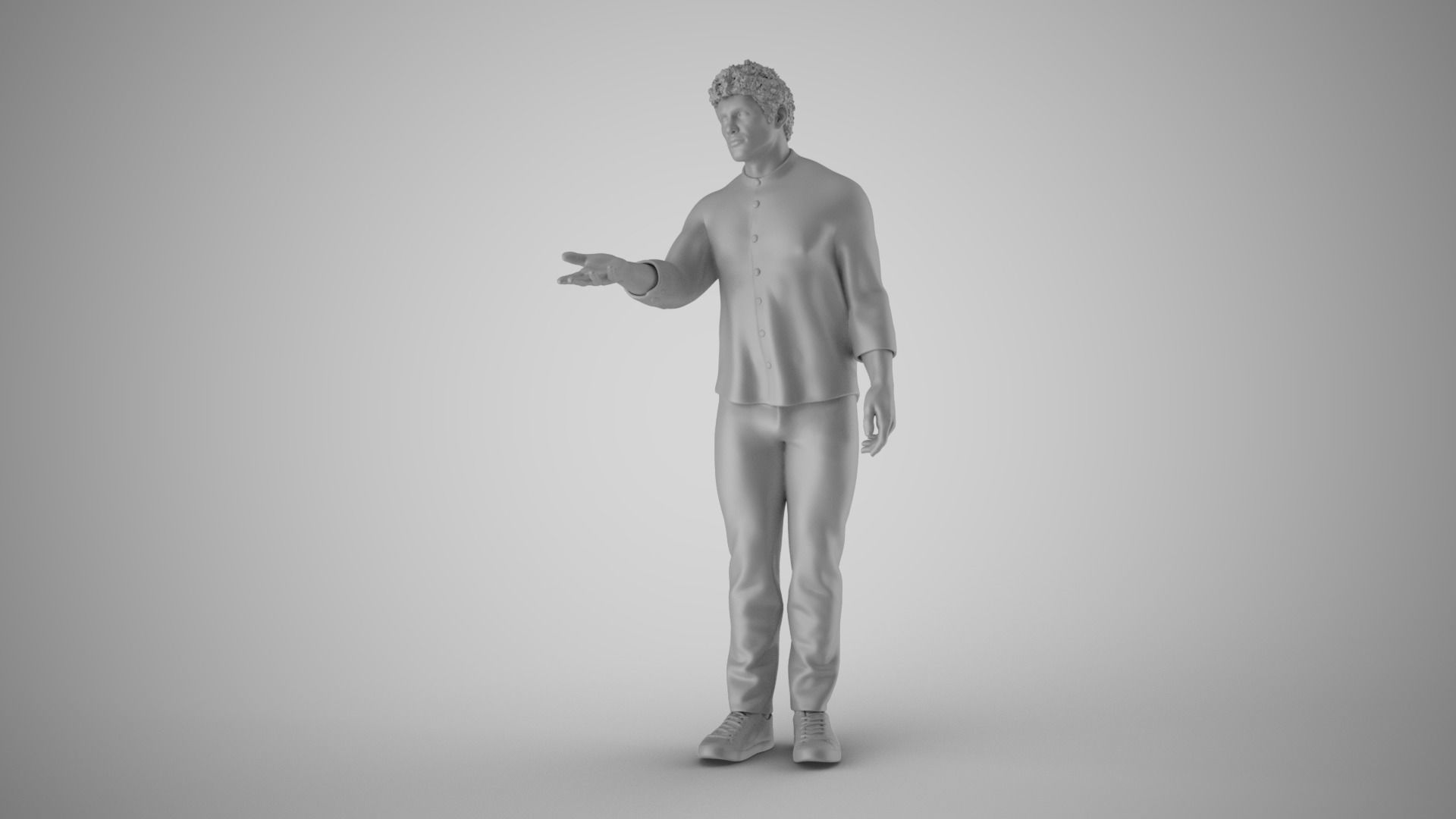 Man Extend his Hand  3D print model_1