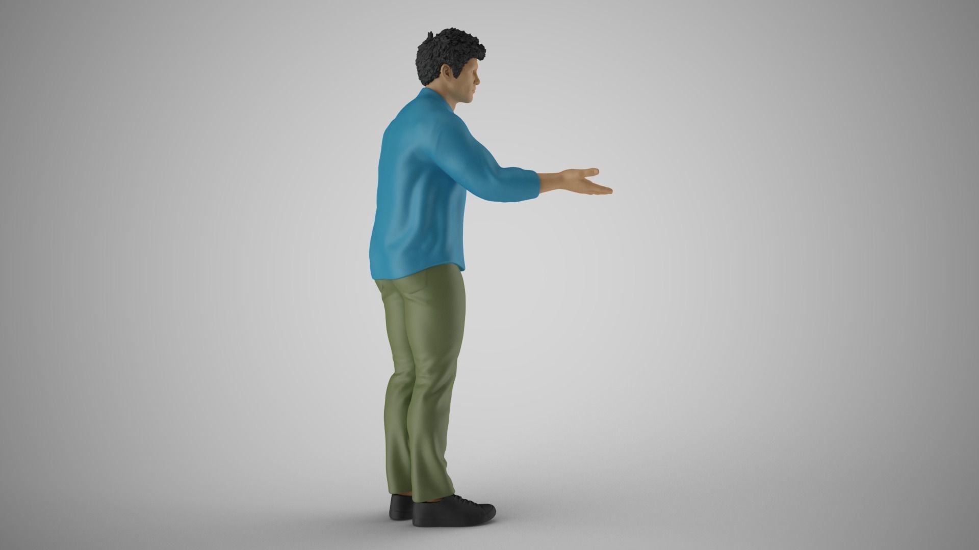 Man Extend his Hand  3D print model_5