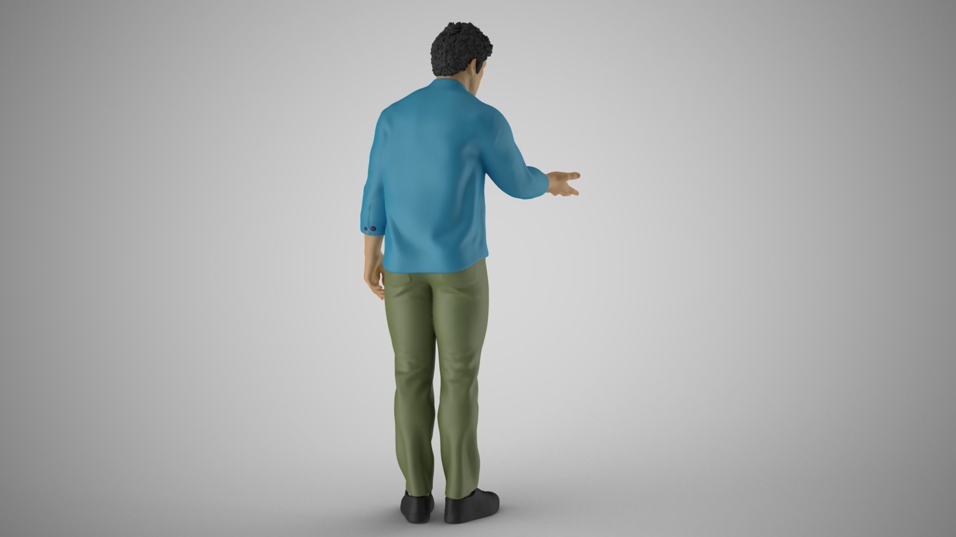 Man Extend his Hand  3D print model_6