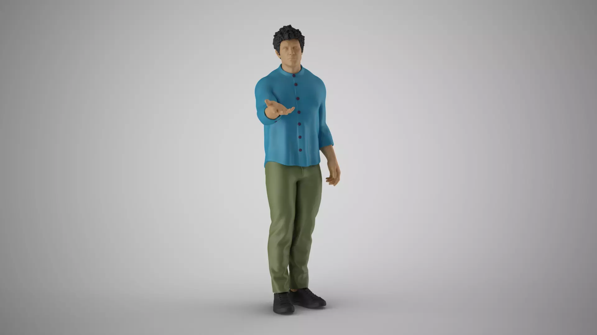 Man Extend his Hand  3D print model_0