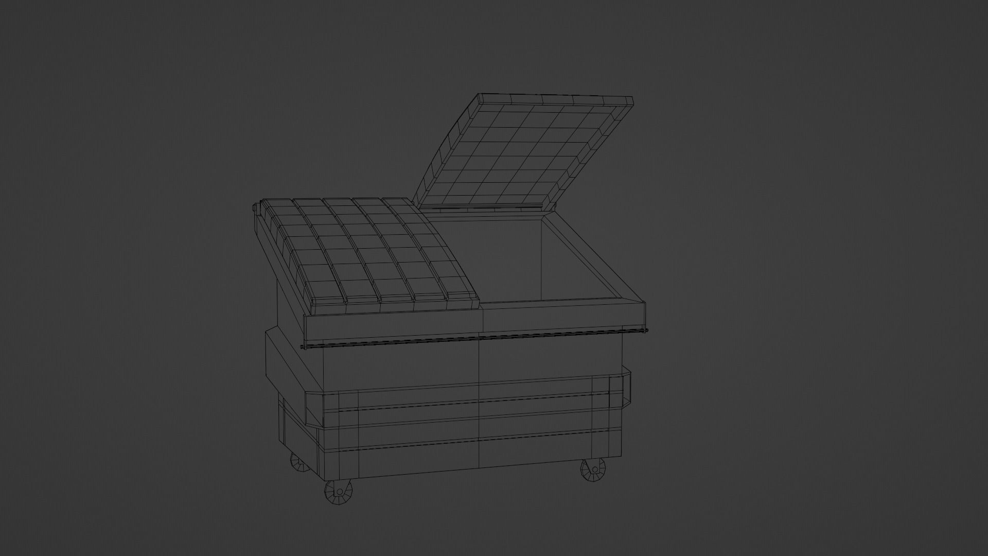 Low Poly Dumster trash bin Low-poly 3D model_5